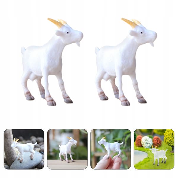 12 HAND-PAINTED PVC SHEEP FIGURINES FOR DECORATION