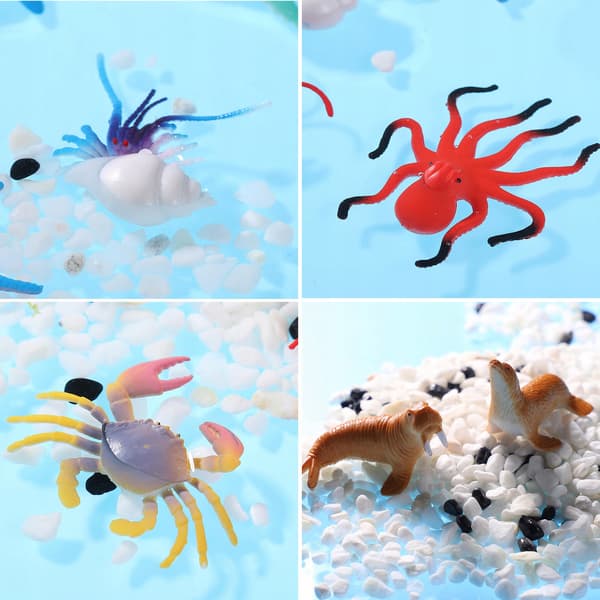 MINIATURE PLASTIC SEA ANIMAL FIGURINES – 24 PIECES
