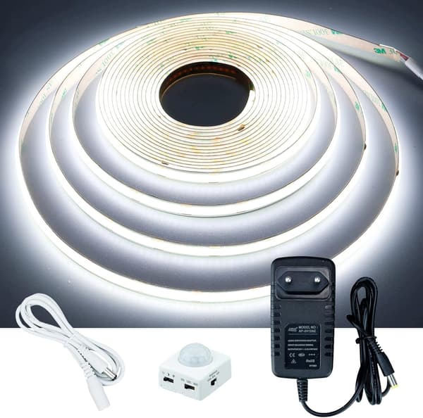 5M COB LED STRIP 12V COOL WHITE 6000K MOTION SENSOR IP20 3 MODES
