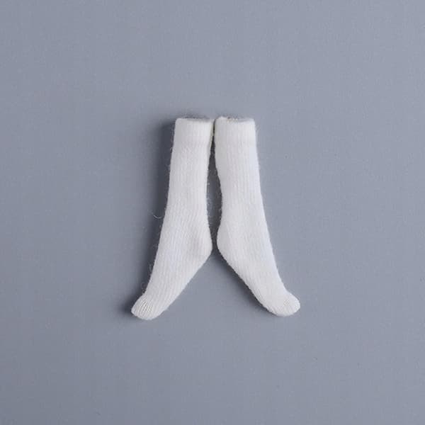 Miniature socks for 1/12 scale action figures, a doll accessory, retro white
