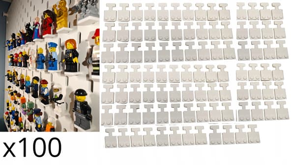 100 PIECES IKEA SKADIS BOARD HOLDER FOR MINI LEGO FIGURES – WHITE