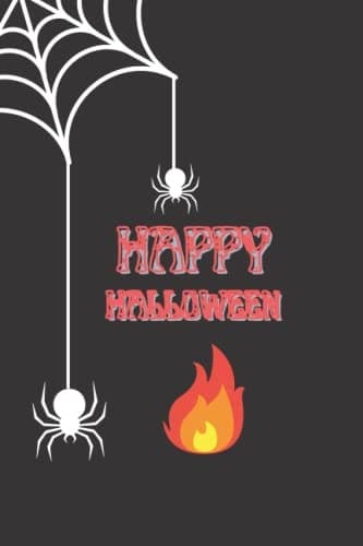 Happy Halloween: Spider and Evil Wizard Lined Notebook – White Paper, Perfect