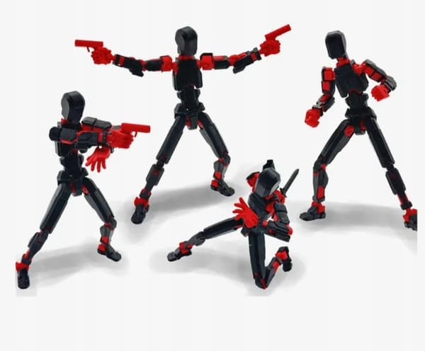 3D Foldable Robot Figurine – Red Gift Toy – Stickman