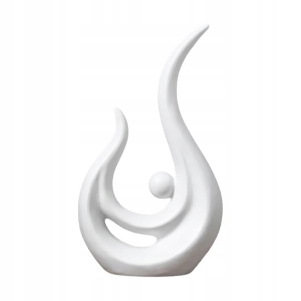 Modern ceramic statue: Sculpture, Table Centrepiece, White Figurine, 25cm x 14cm