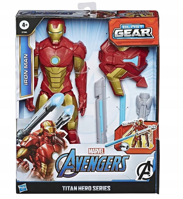 HASBRO IRON MAN + BLAST GEAR LAUNCHER LARGE FIGURE E7380 MARVEL AVENGERS