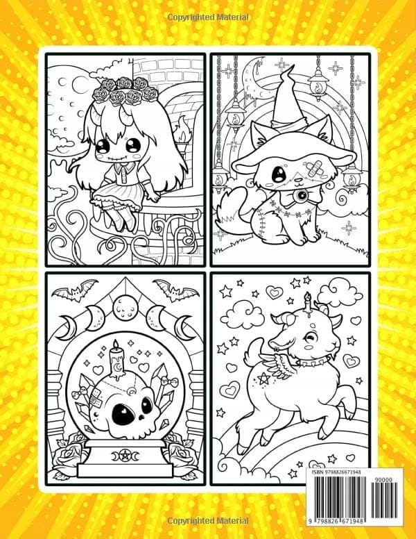 Creepy Kawaii Pastel Goth Colouring Book for Adults: Includes Spooky Chibi