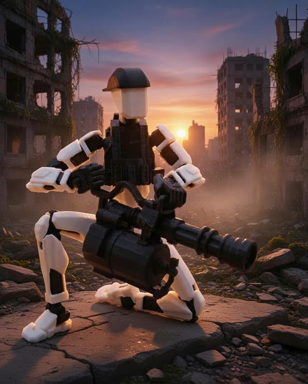 3D Figure – Articulated Soldier with Minigun by Dummy13