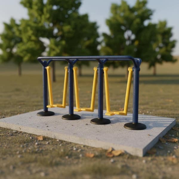 1/64-scale exercise machines in the park. Realistic design. Hand-painted saw