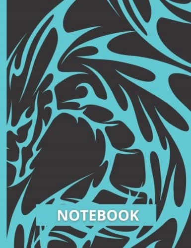 NOTEBOOK: Black and Green Dragon Composition College-ruled Notebook 7.5 x