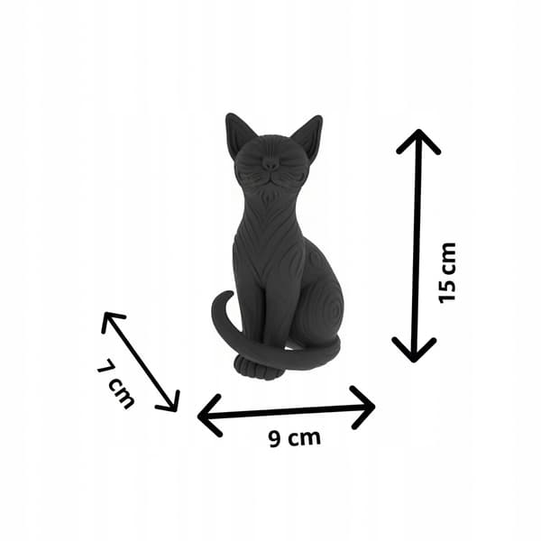 DECORATIVE FIGURINE: SITTING CAT WITH TRIBAL PATTERN, MANY COLOURS