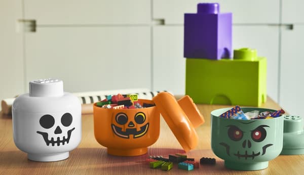Lego mini pumpkin head container NHG