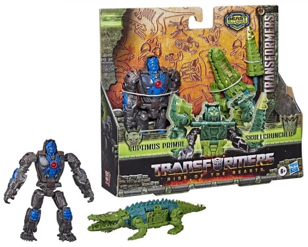 2x TRANSFORMERS BEAST ALLIANCE OPTIMUS PRIMAL & SKULLCRUNCHER F4619 figurines