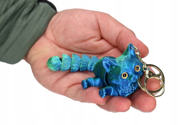 3D Cat Figurine Keyring from a 3D printer – Hit TIK TOKA 9013