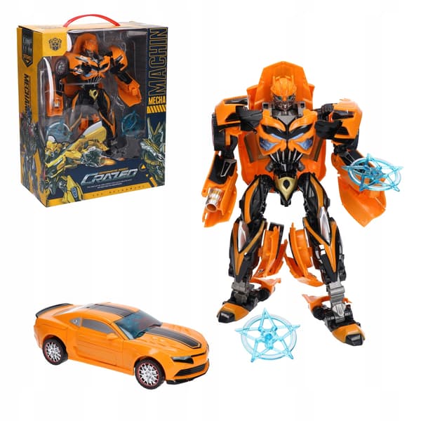 The transforming robot turns into a car
