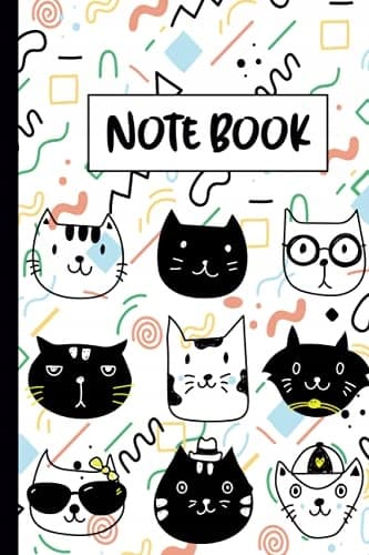Cute Cats notebook: Black Cat Lined Notebook 6 x 9 in – Journal – Diary f