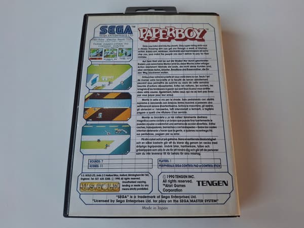 PAPERBOY SEGA MASTER SYSTEM ENG SEGA