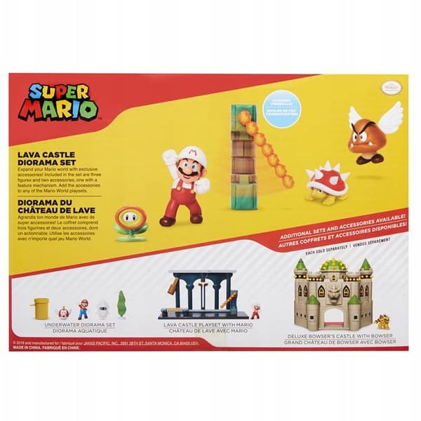 Super Mario Lava Castle + 4 minifigures set, ages 3+