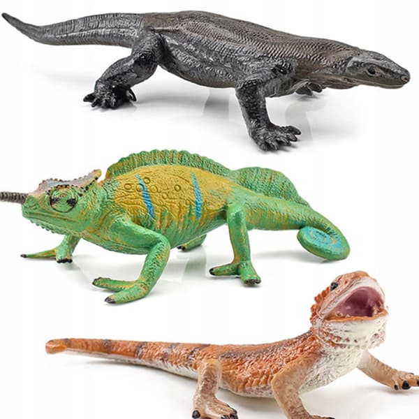 3x Lizard Set Display props Collectables Home desk decorations