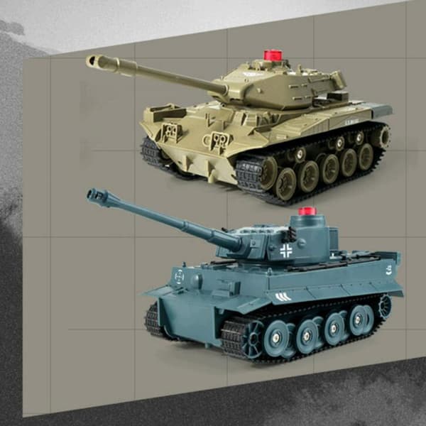 Remote-Control Battling Tanks Set, Sounds and Lights, Green RC Set