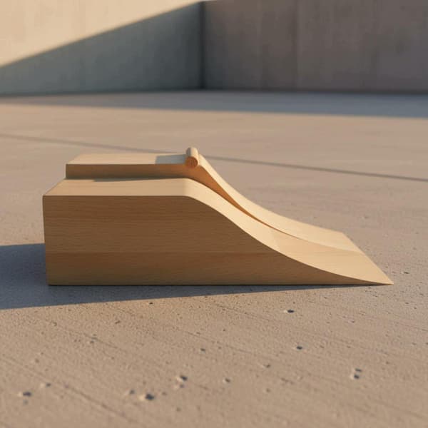 A solid wood toe-skating ramp for practising Ollies, with an elegant design – Spot B