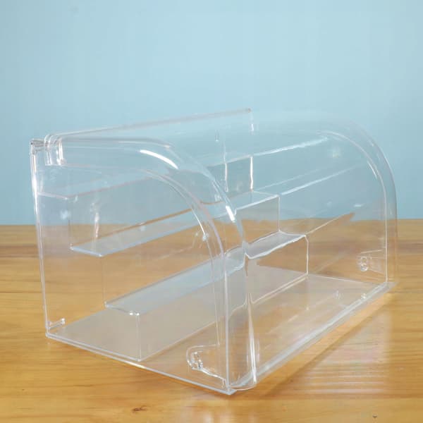 Acrylic display box to protect the stand. Wide opening. Locking mechanism. Fully visible display.