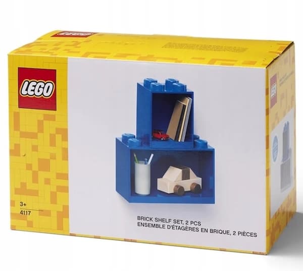 LEGO 2 x Wall-mounted Shelf Set (Small + Large) Red 41171730