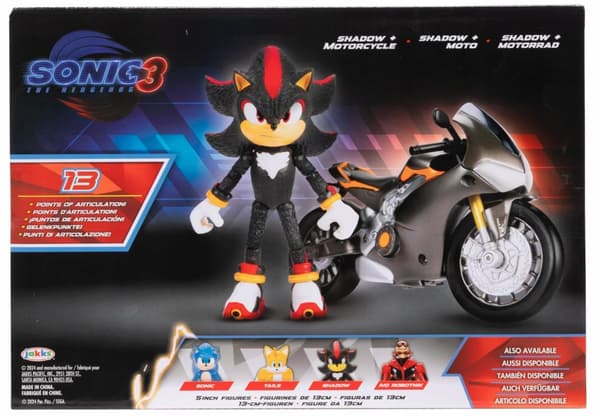 JAKKS PACIFIC Shadow Sonic 3 15cm Figure with Shadow-Mobile – Black Acoustic