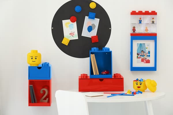 LEGO Brick Shelf, 4 Bricks, Red Bricks