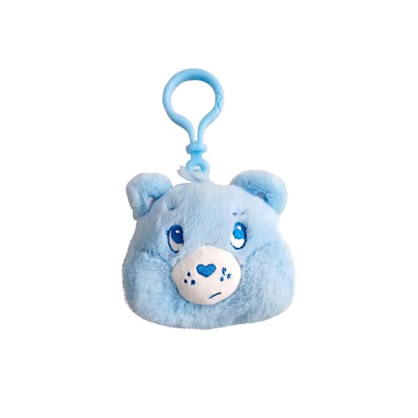 Miniso x Care Bears Grumby Bear Head – Blue Plush Keyring
