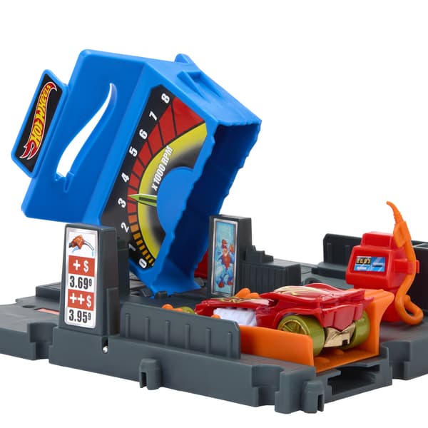 Hot Wheels Cool Petrol Station Track Set with Car