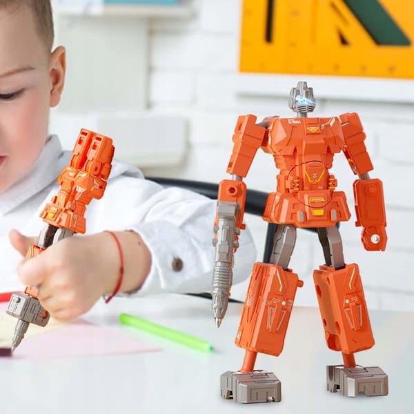 Deformation Robot-shaped pen Desk decoration Unique writing pen Orange