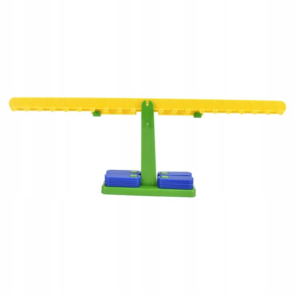 The children’s balance scale set includes 20 ‘Manipulative Maths’ weights for girls