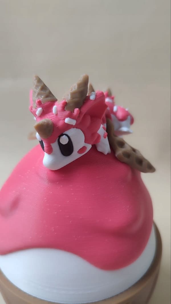 Ice Dragon Figurine – 3D Decoration: Dragon on Ice – Hand-Printed Collectable