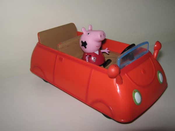 Peppa’s little red convertible with a Peppa figurine