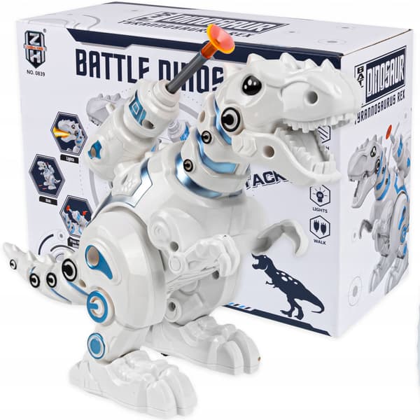 LARGE INTERACTIVE DINOSAUR ROBOT – TREX: WALKS, ROARS, GLOWS AND BREATHES FIRE – FOR CHILDREN