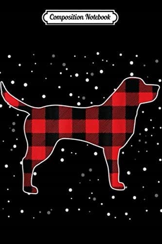 Composition Notebook: Buffalo Plaid Labrador Christmas Matching Pyjamas Xmas