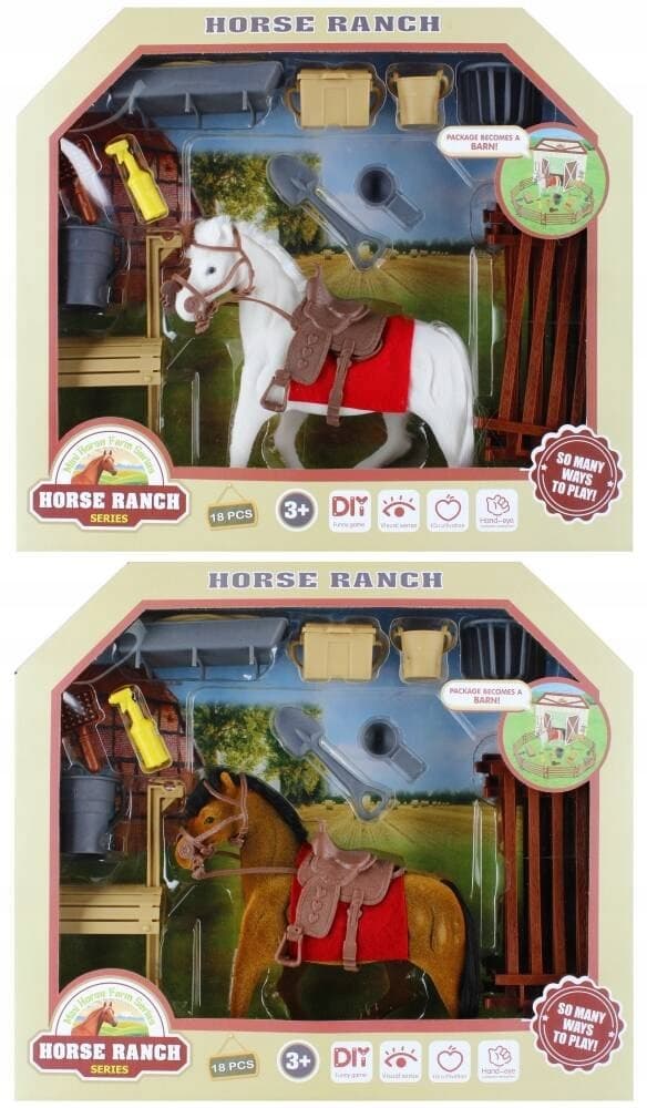 Flock-printed horse with accessories – MEGA CREATIVE 526121