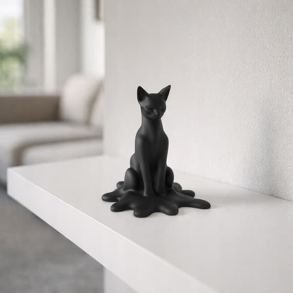 DECORATIVE FIGURINE: MELTING CAT – TABLE DECORATION – MANY COLOURS