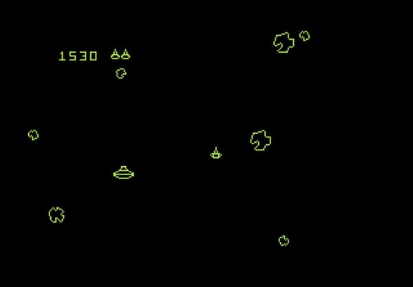 Asteroids Deluxe (Atari 7800+) – a classic arcade game,