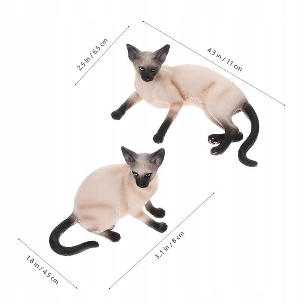 2 PLASTIC CAT FIGURINES FOR THE HOME AND GARDEN