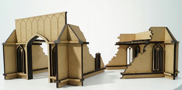 Wargaming Complex MDF Model: Gothic Terrain Works – Ruined Chapel Bunker