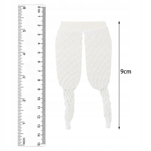 Miniature fishnet stocking, 1:6 scale. An accessory for doll leggings, white outfit