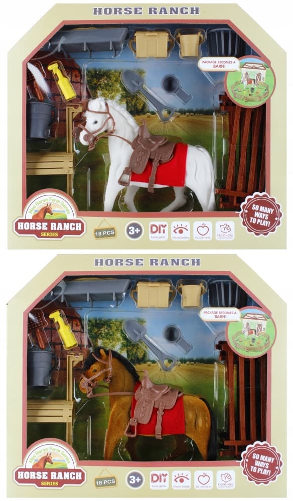 Flock-printed horse with accessories – MEGA CREATIVE 526121