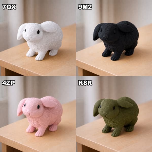DECORATIVE RABBIT FIGURINE WITH FLOPPY EARS – MANY COLOURS