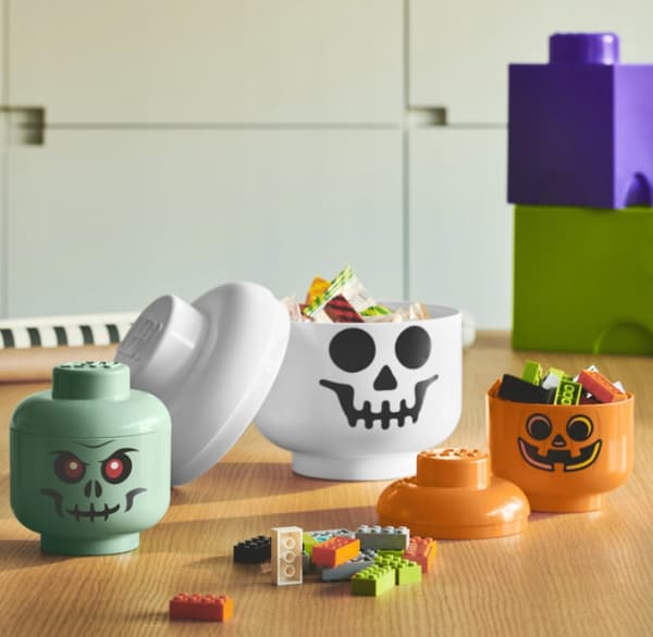 Lego mini pumpkin head container NHG
