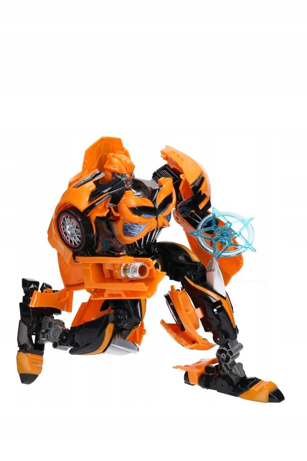 The transforming robot turns into a car