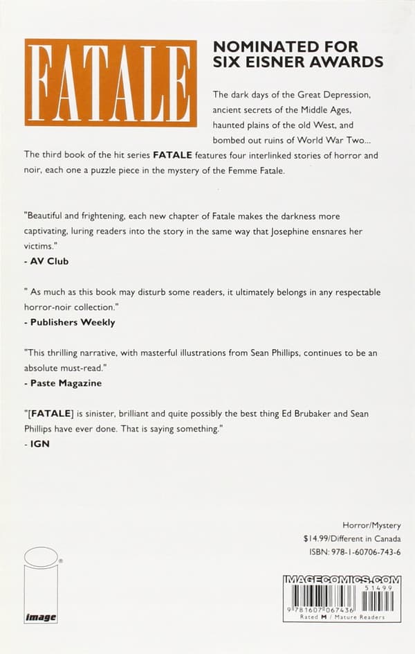 Fatale Volume 3: West of Hell, edited by Brubaker