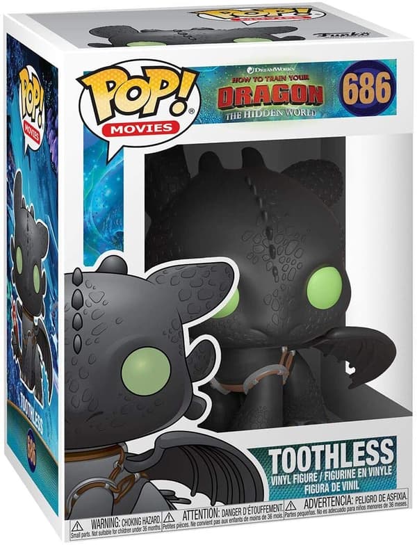 Funko Pop 686 Toothless Figurine from *How to Train Your Dragon*