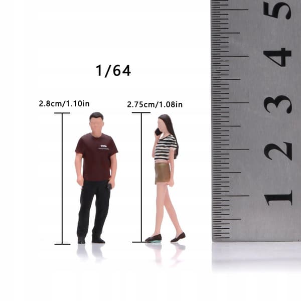 2 pieces 1:64 Scale miniature figures, accessories, ornaments, decorations, hand-painted