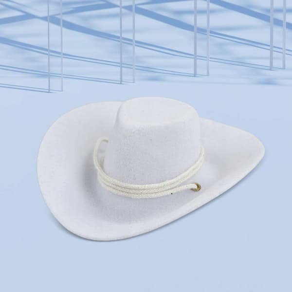 1:6 Cowboy Hat – Mini Western Hat – Props – Pretend Play – Mini Cap Model – White